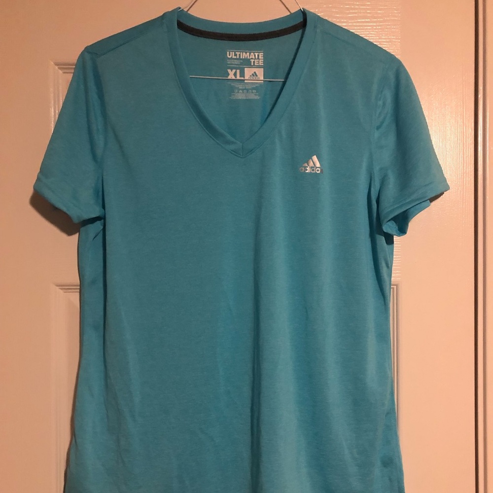 Turquoise Adidas V-Neck Ultimate T-Shirt - NWT.